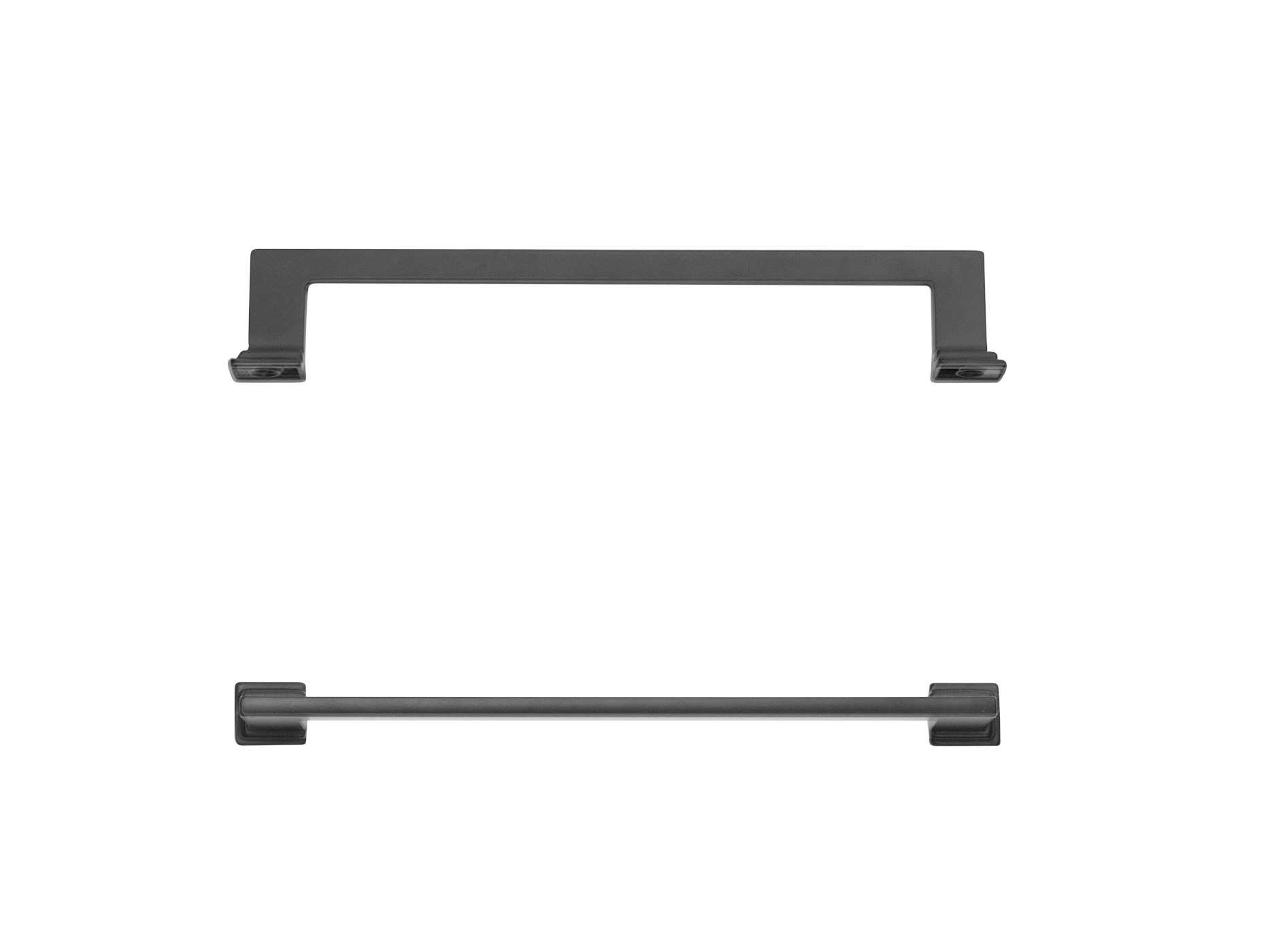 Moderner Möbelgriff schwarz matt im geradlinigen Design mit einem Bohrabstand von 160mm